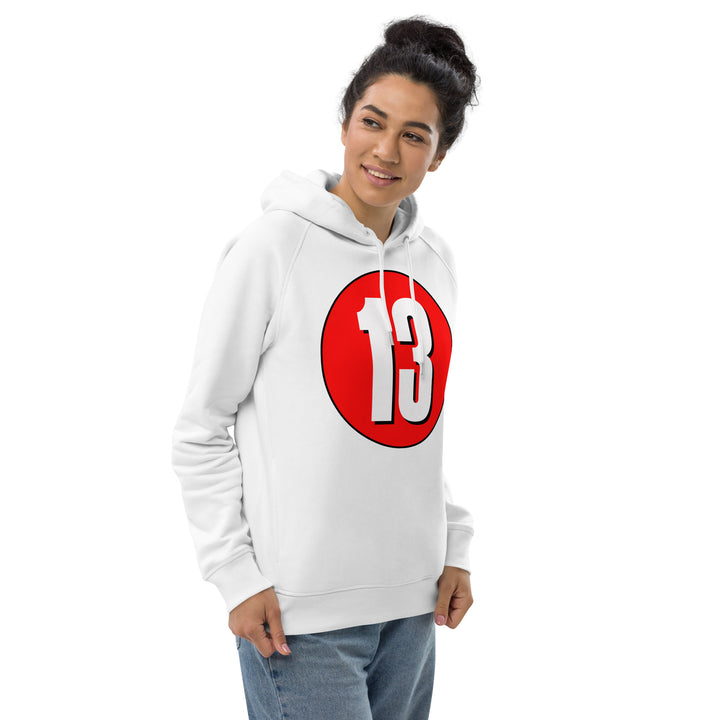 Unisex pullover hoodie: White on Red 13