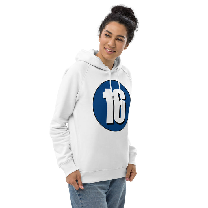 Unisex pullover hoodie: White on Navy Blue 16