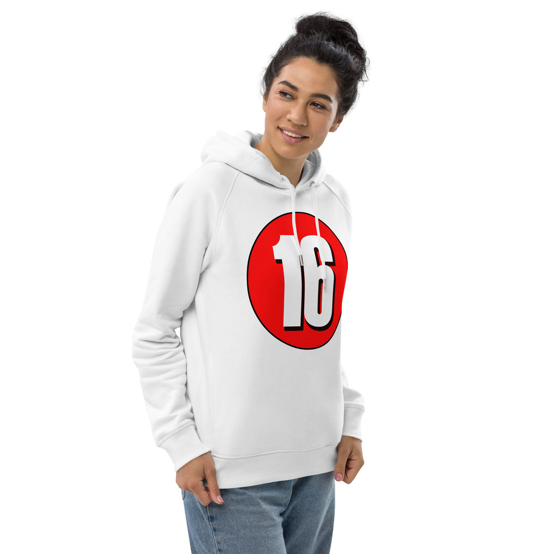 Unisex pullover hoodie: White on Red 16