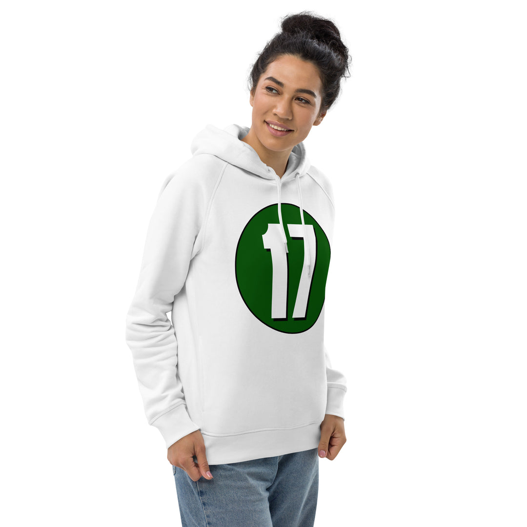 Unisex pullover hoodie: White on Hunter Green 17