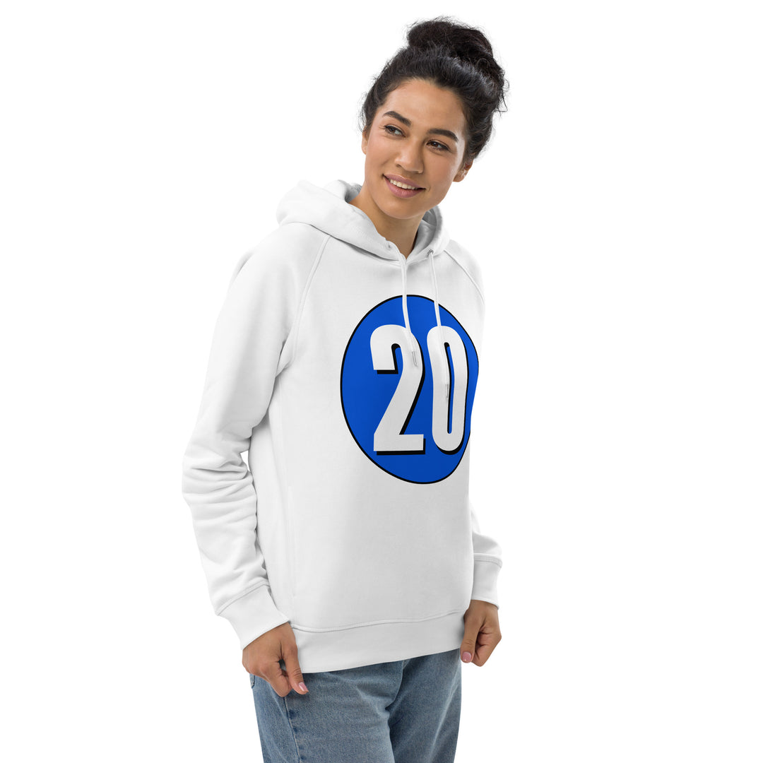 Unisex pullover hoodie: White on Periwinkle 20