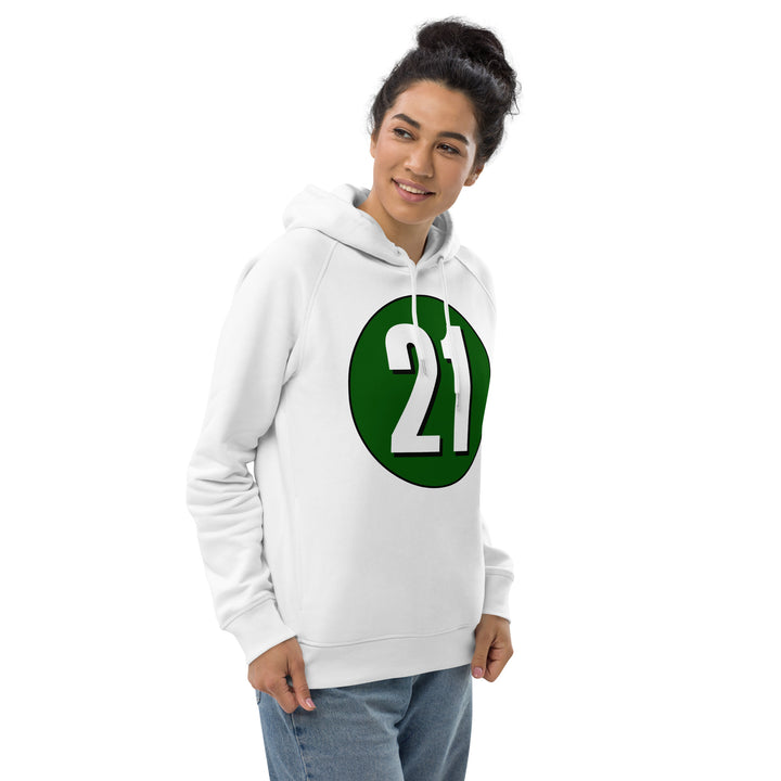 Unisex pullover hoodie: White on Hunter Green 21