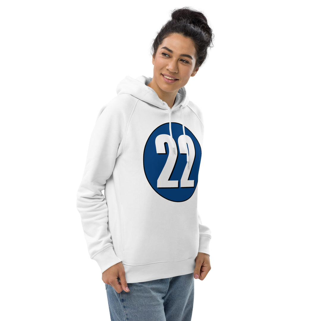 Unisex pullover hoodie: White on Navy Blue 22