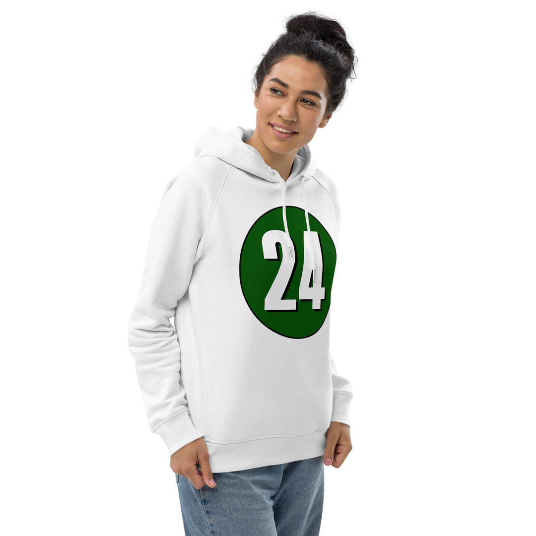 Unisex pullover hoodie: White on Hunter Green 24