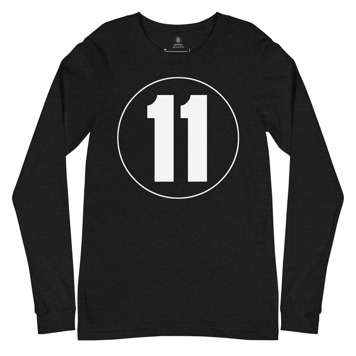 Unisex Long Sleeve Tee: White on Black 11