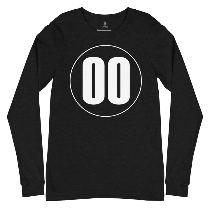 Unisex Long Sleeve Tee: White on Black 00