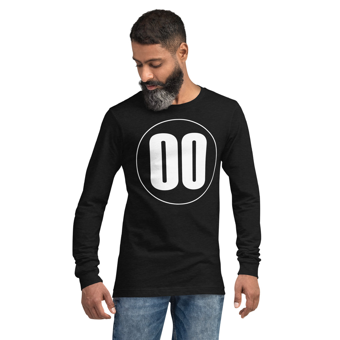 Unisex Long Sleeve Tee: White on Black 00