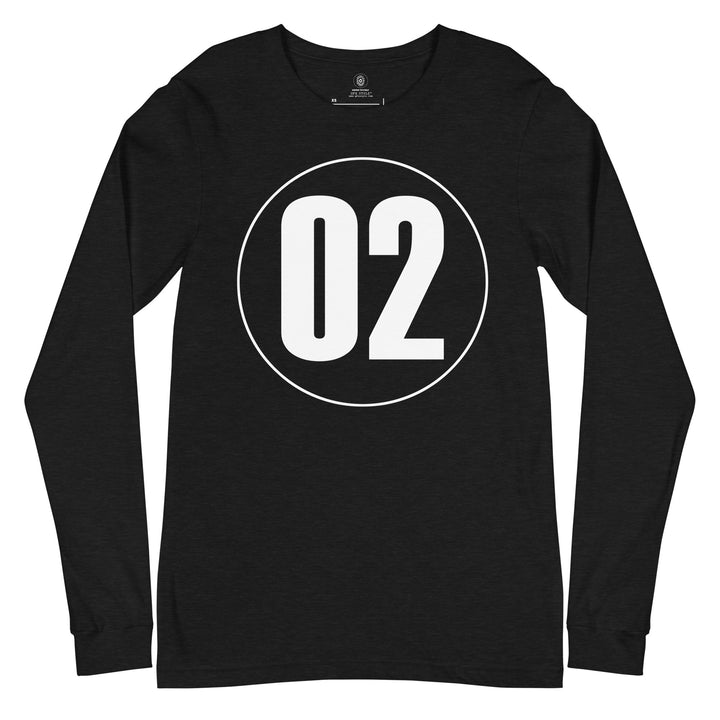 Unisex Long Sleeve Tee: White on Black 02