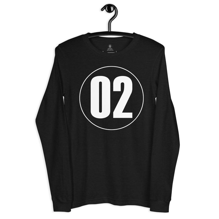 Unisex Long Sleeve Tee: White on Black 02