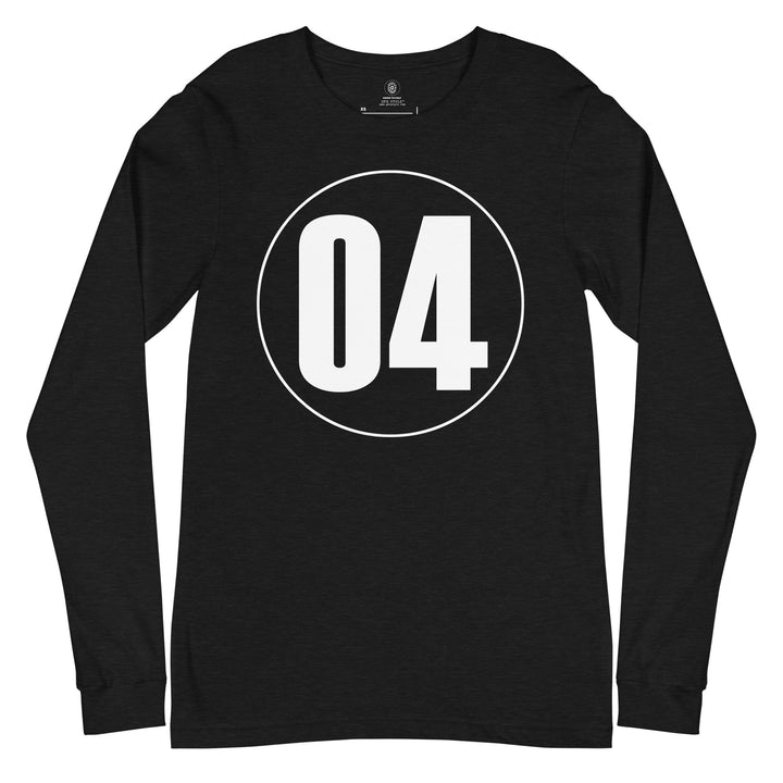 Unisex Long Sleeve Tee: White on Black 04