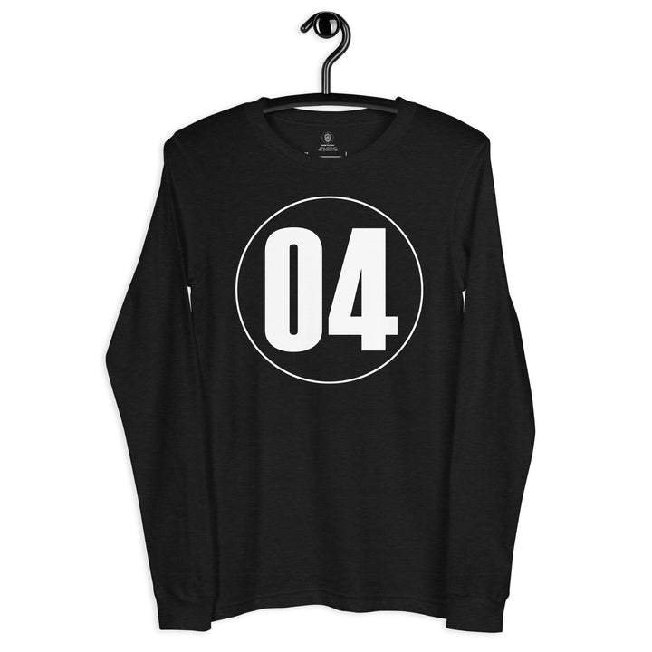 Unisex Long Sleeve Tee: White on Black 04