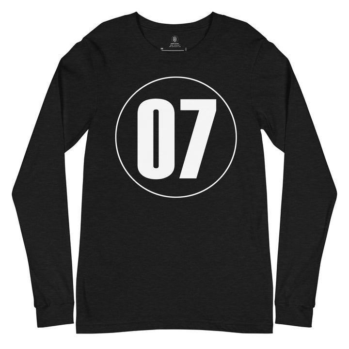 Unisex Long Sleeve Tee: White on Black 07