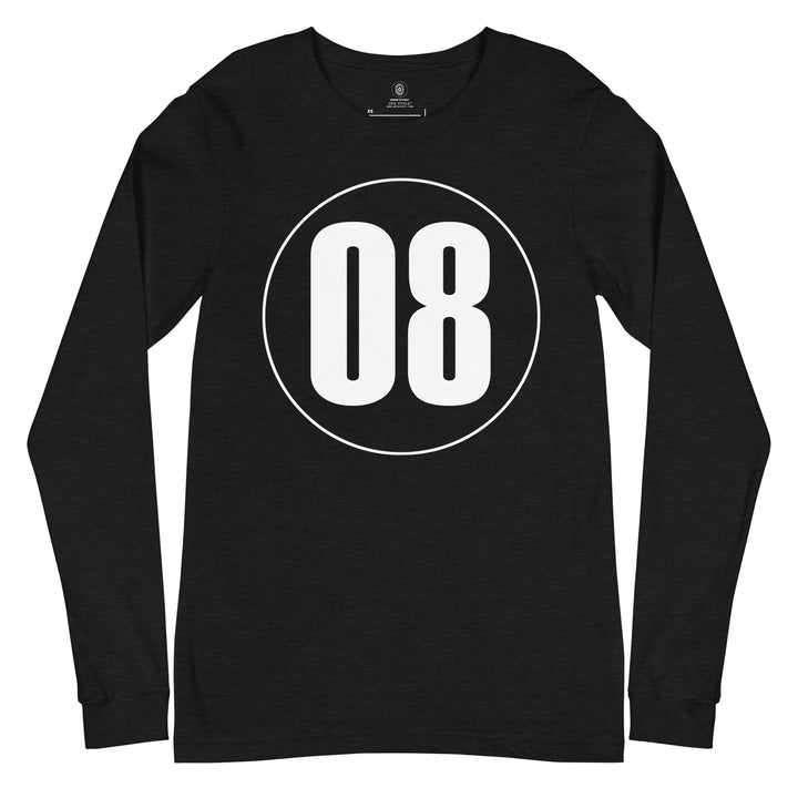 Unisex Long Sleeve Tee: White on Black 08