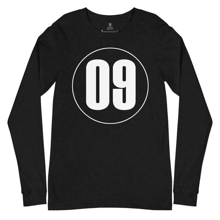 Unisex Long Sleeve Tee: White on Black 09