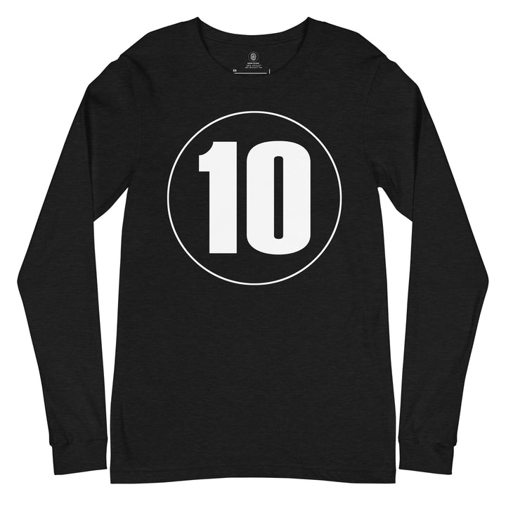 Unisex Long Sleeve Tee: White on Black 10