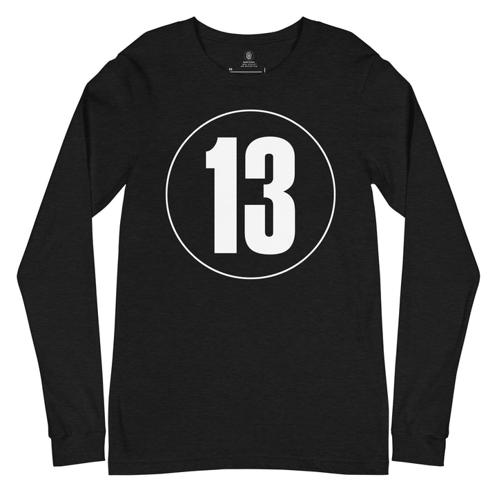 Unisex Long Sleeve Tee: White on Black 13