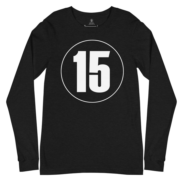 Unisex Long Sleeve Tee: White on Black 15