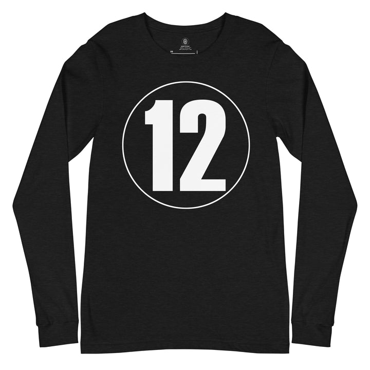 Unisex Long Sleeve Tee: White on Black 12