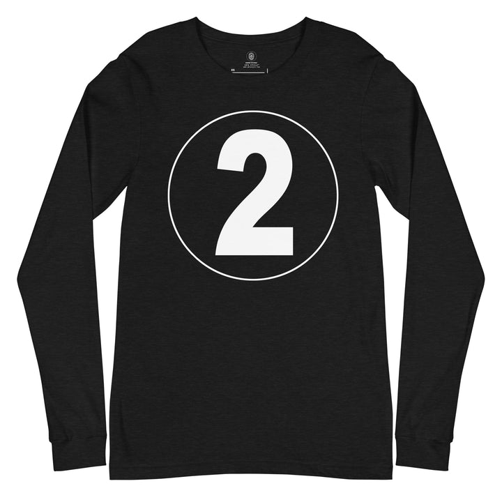 Unisex Long Sleeve Tee: White on Black 2