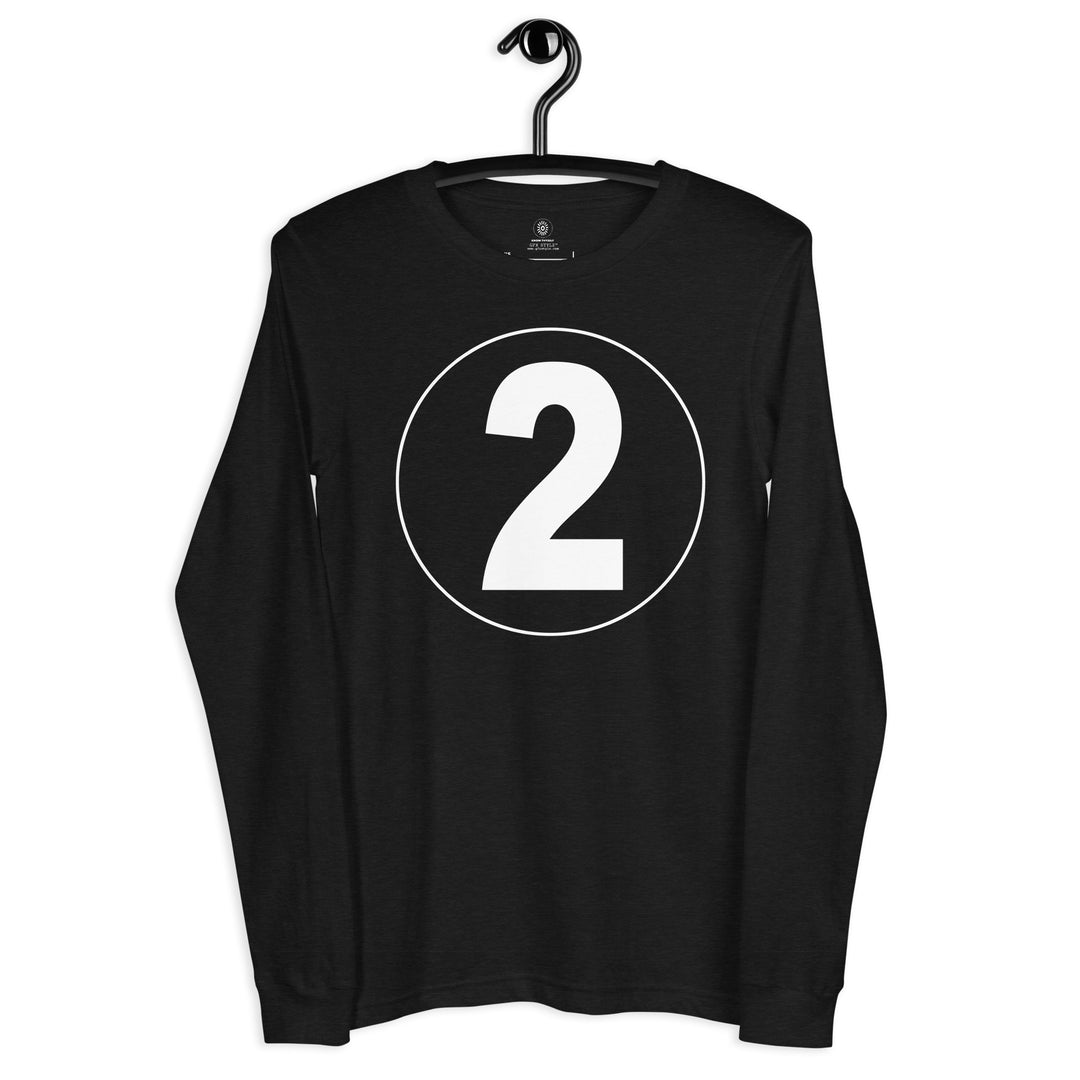 Unisex Long Sleeve Tee: White on Black 2