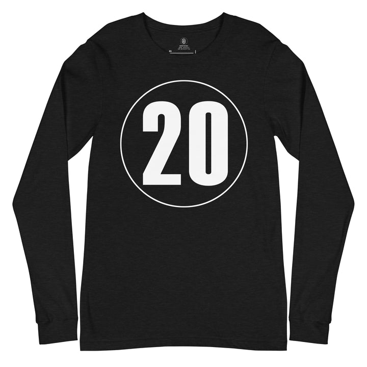 Unisex Long Sleeve Tee: White on Black 20