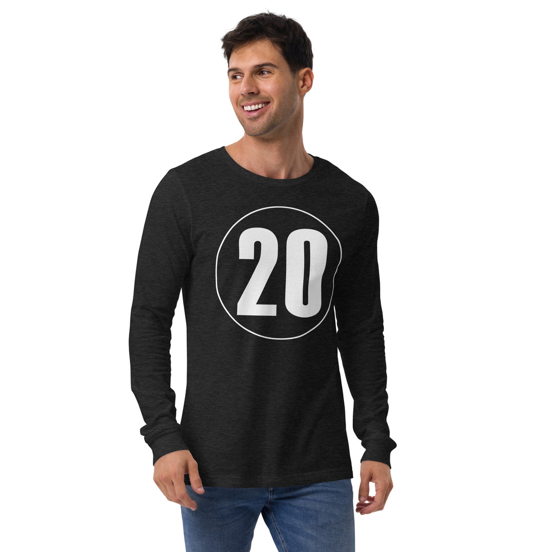 Unisex Long Sleeve Tee: White on Black 20