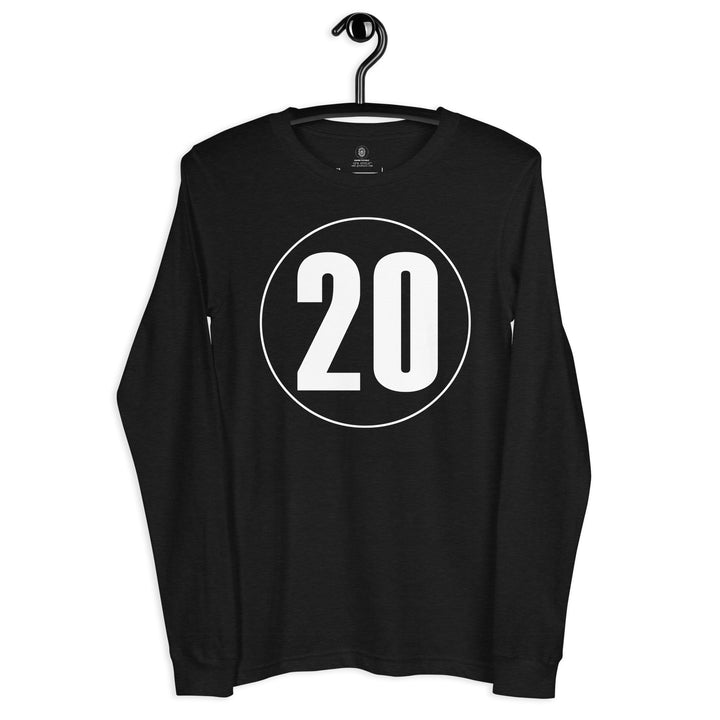 Unisex Long Sleeve Tee: White on Black 20