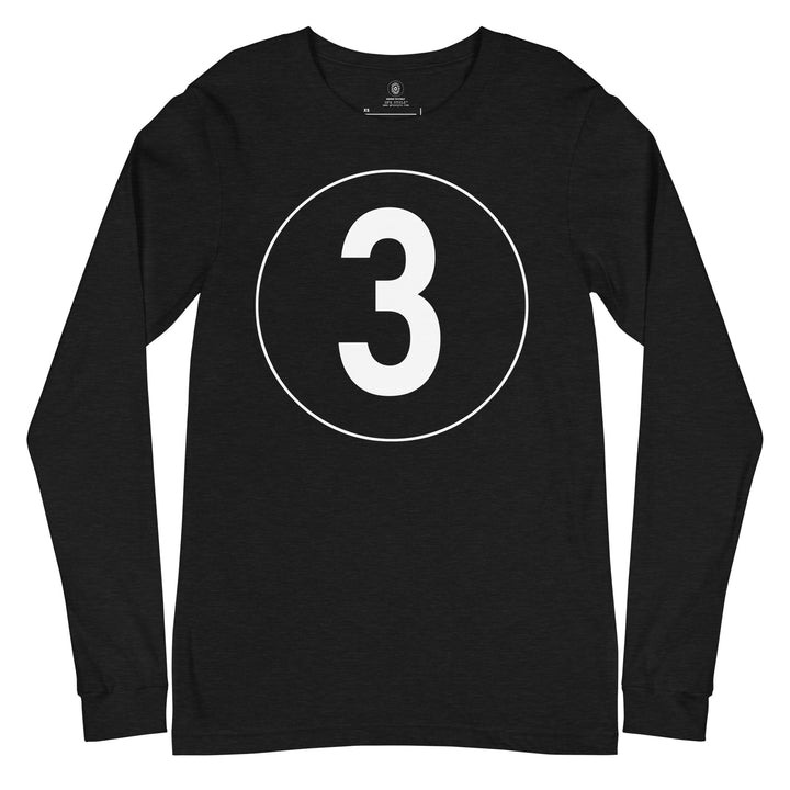 Unisex Long Sleeve Tee: White on Black 3