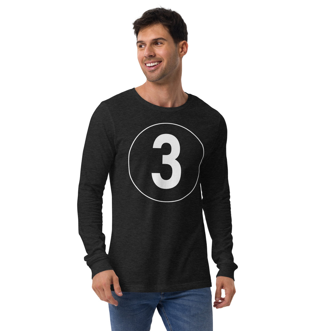 Unisex Long Sleeve Tee: White on Black 3