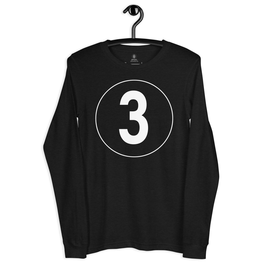 Unisex Long Sleeve Tee: White on Black 3