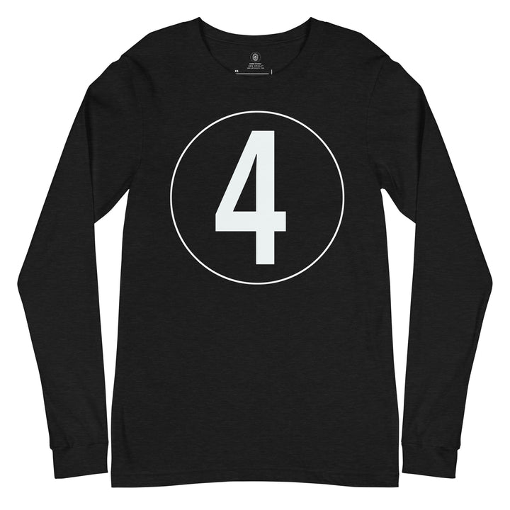 Unisex Long Sleeve Tee: White on Black 4