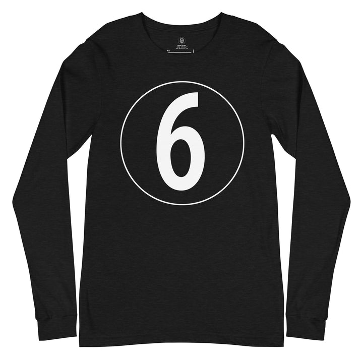 Unisex Long Sleeve Tee: White on Black 6