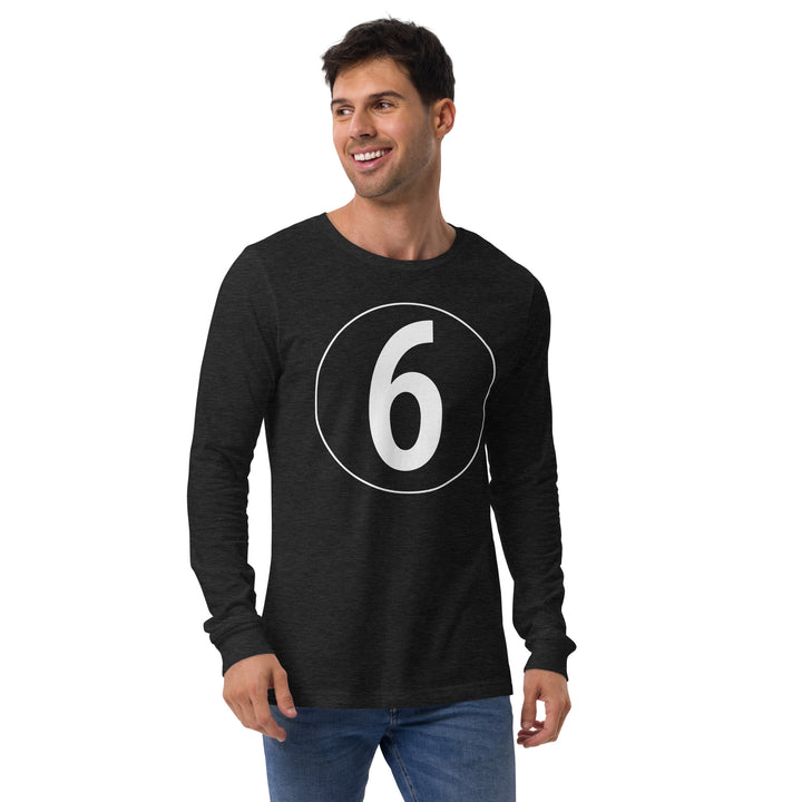 Unisex Long Sleeve Tee: White on Black 6