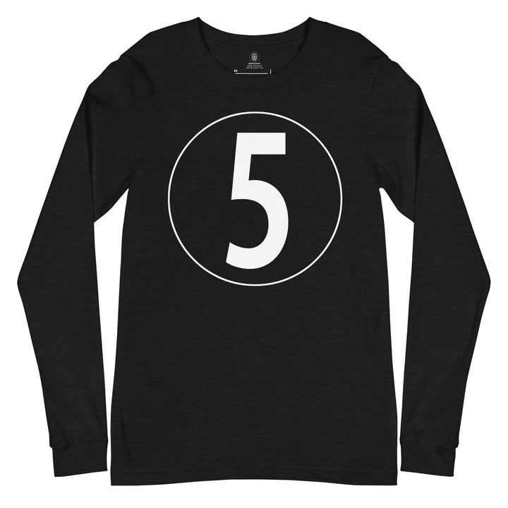 Unisex Long Sleeve Tee: White on Black 5