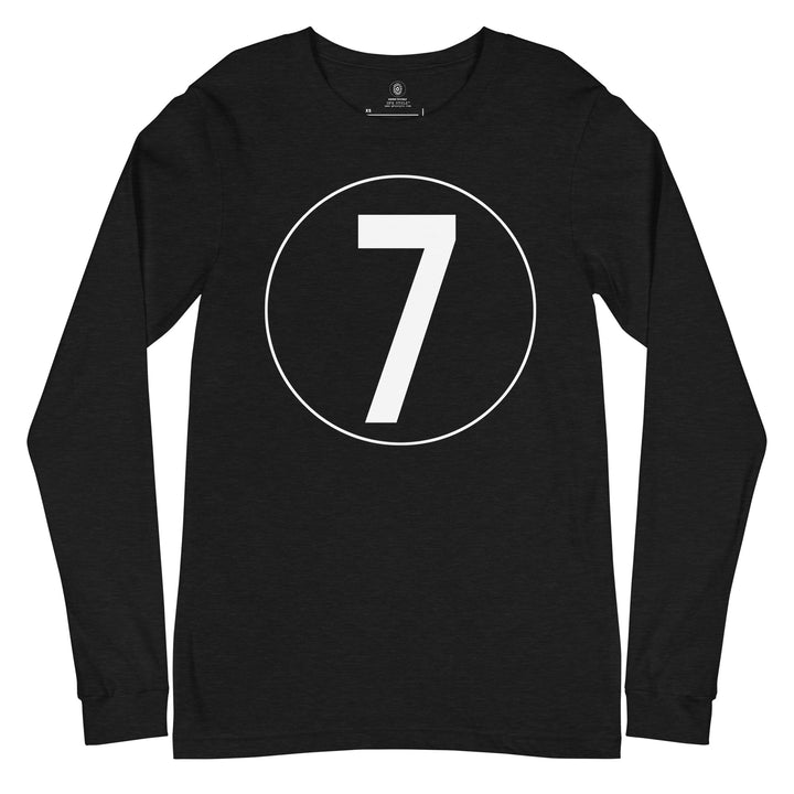 Unisex Long Sleeve Tee: White on Black 7