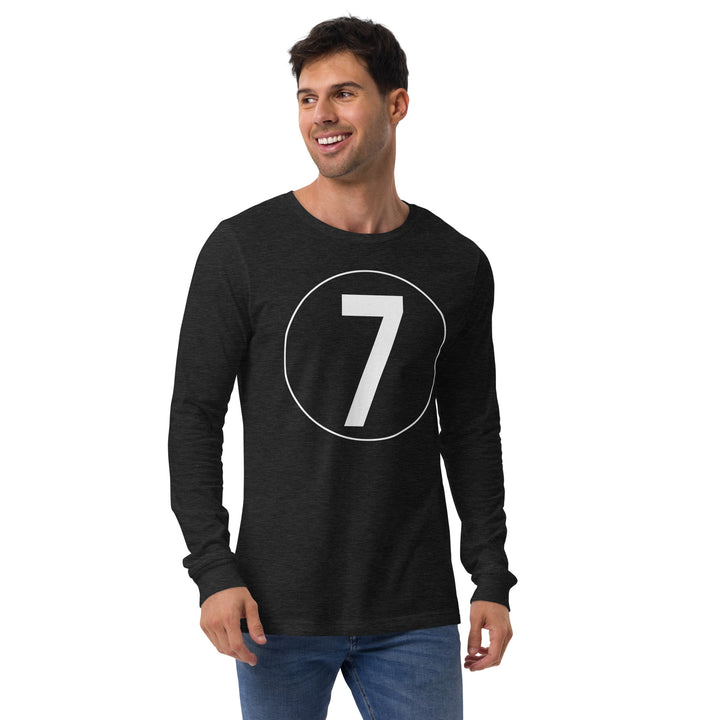 Unisex Long Sleeve Tee: White on Black 7