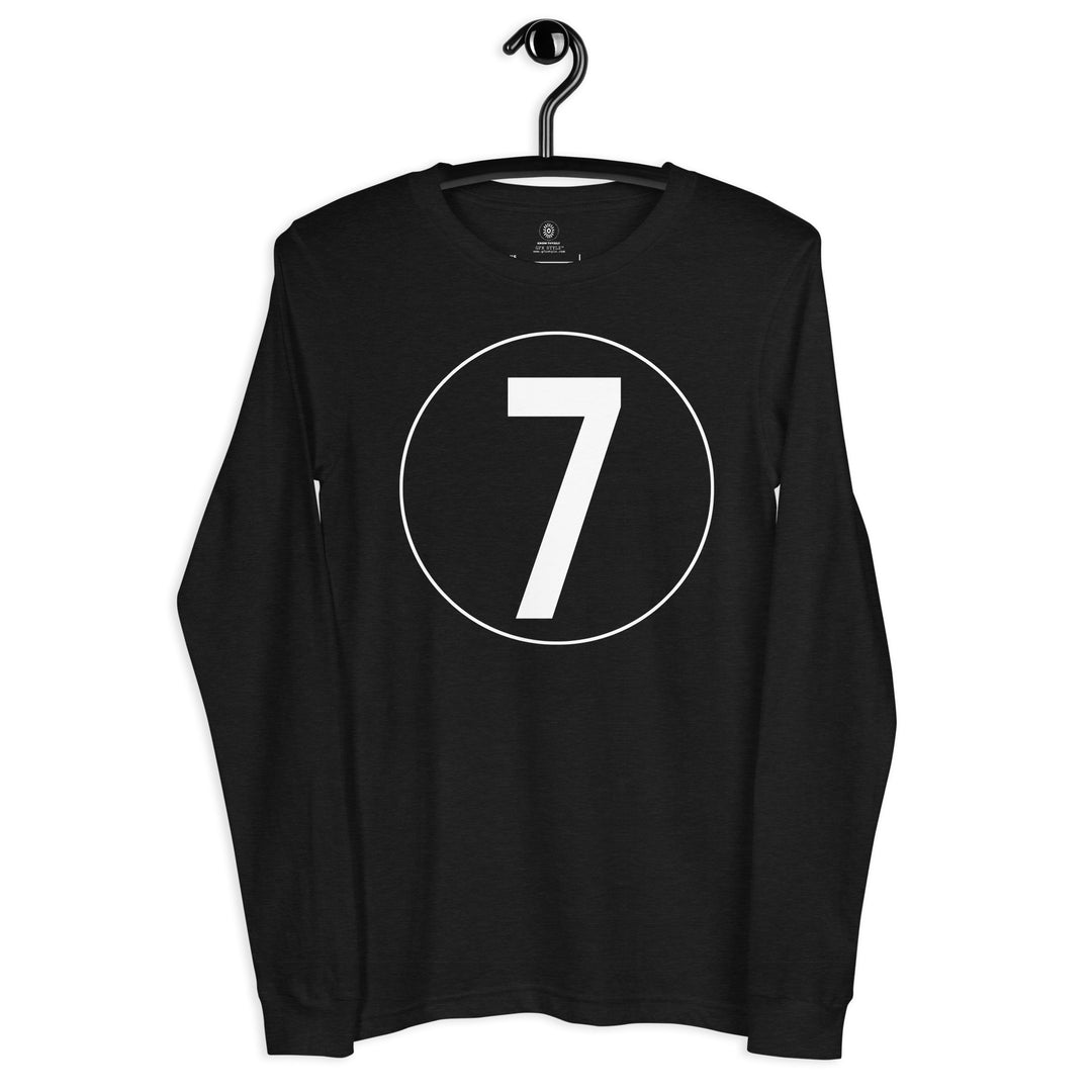 Unisex Long Sleeve Tee: White on Black 7