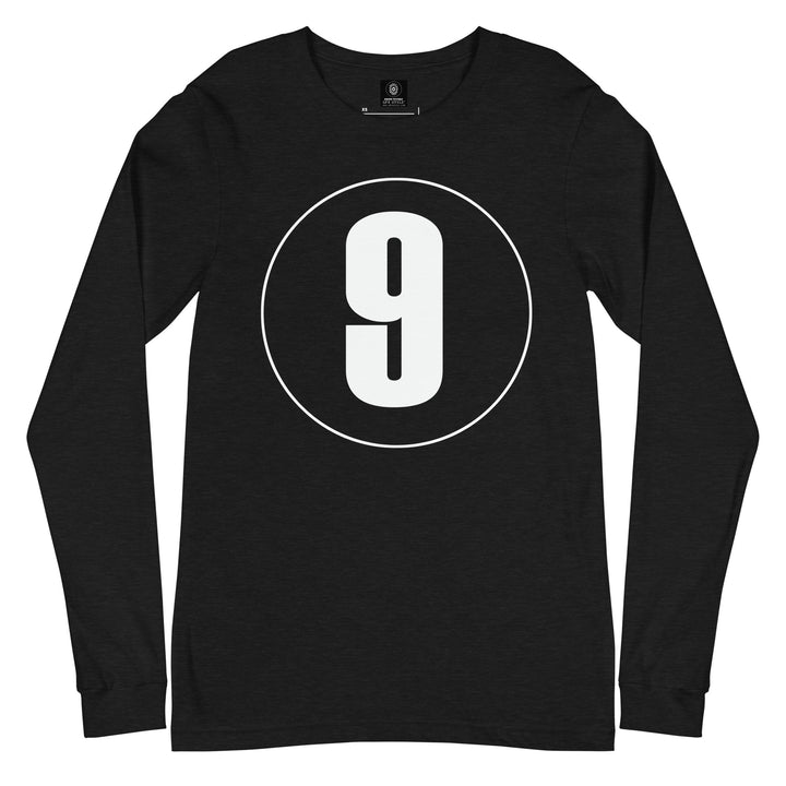 Unisex Long Sleeve Tee: White on Black 9