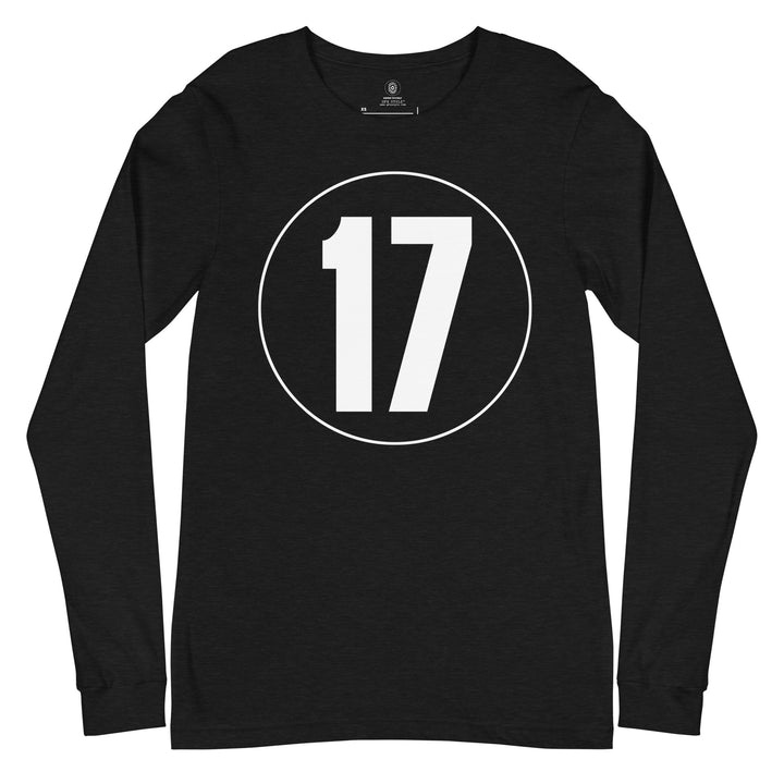 Unisex Long Sleeve Tee: White on Black 17