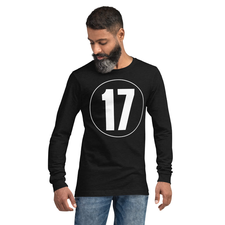 Unisex Long Sleeve Tee: White on Black 17