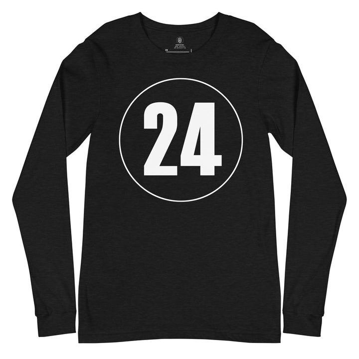 Unisex Long Sleeve Tee: White on Black 24