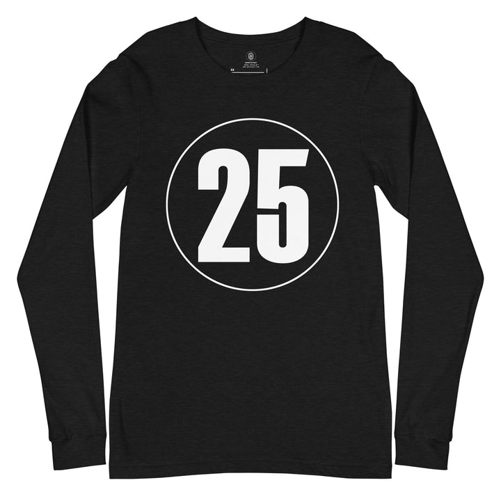 Unisex Long Sleeve Tee: White on Black 25