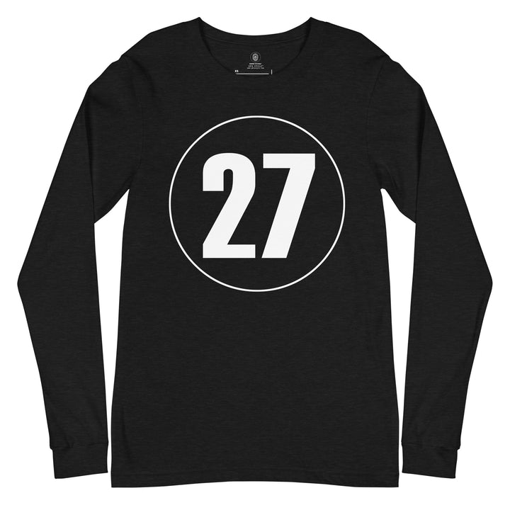 Unisex Long Sleeve Tee: White on Black 27