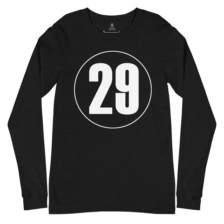 Unisex Long Sleeve Tee: White on Black 29