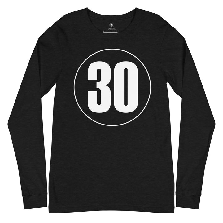 Unisex Long Sleeve Tee: White on Black 30