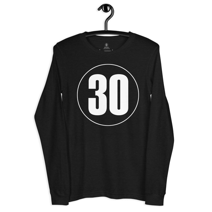 Unisex Long Sleeve Tee: White on Black 30