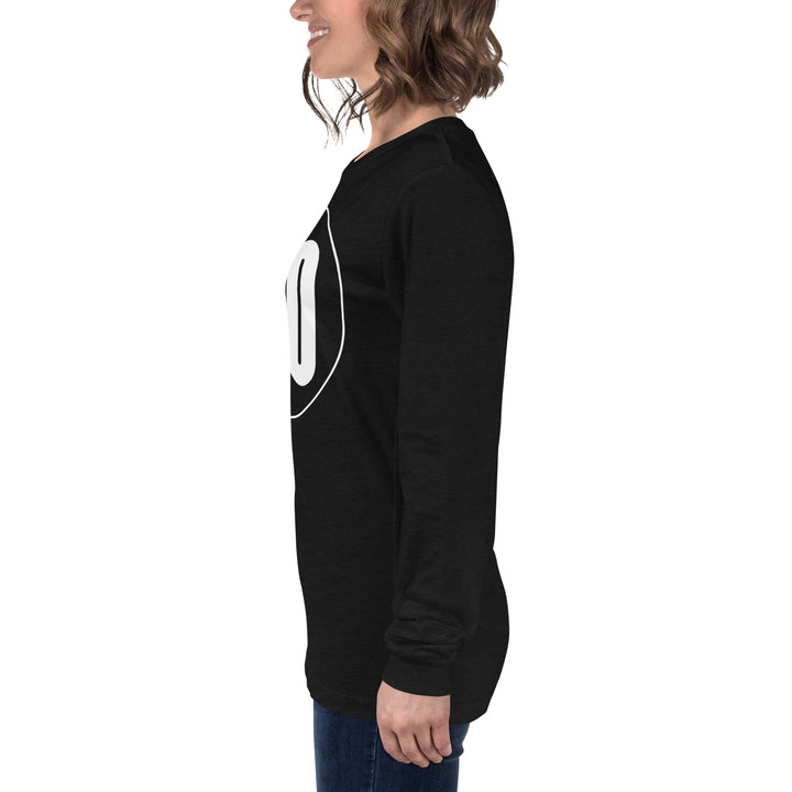 Unisex Long Sleeve Tee: White on Black 00