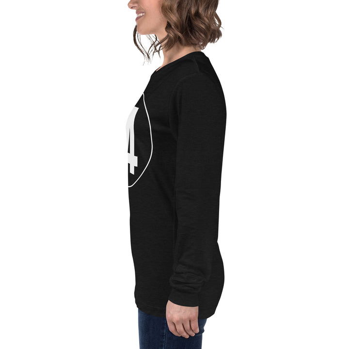 Unisex Long Sleeve Tee: White on Black 14