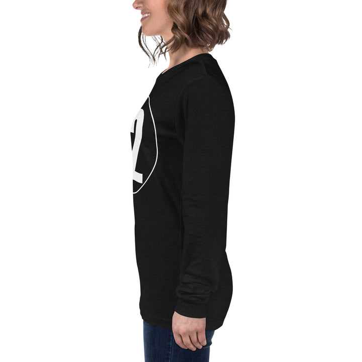 Unisex Long Sleeve Tee: White on Black 12