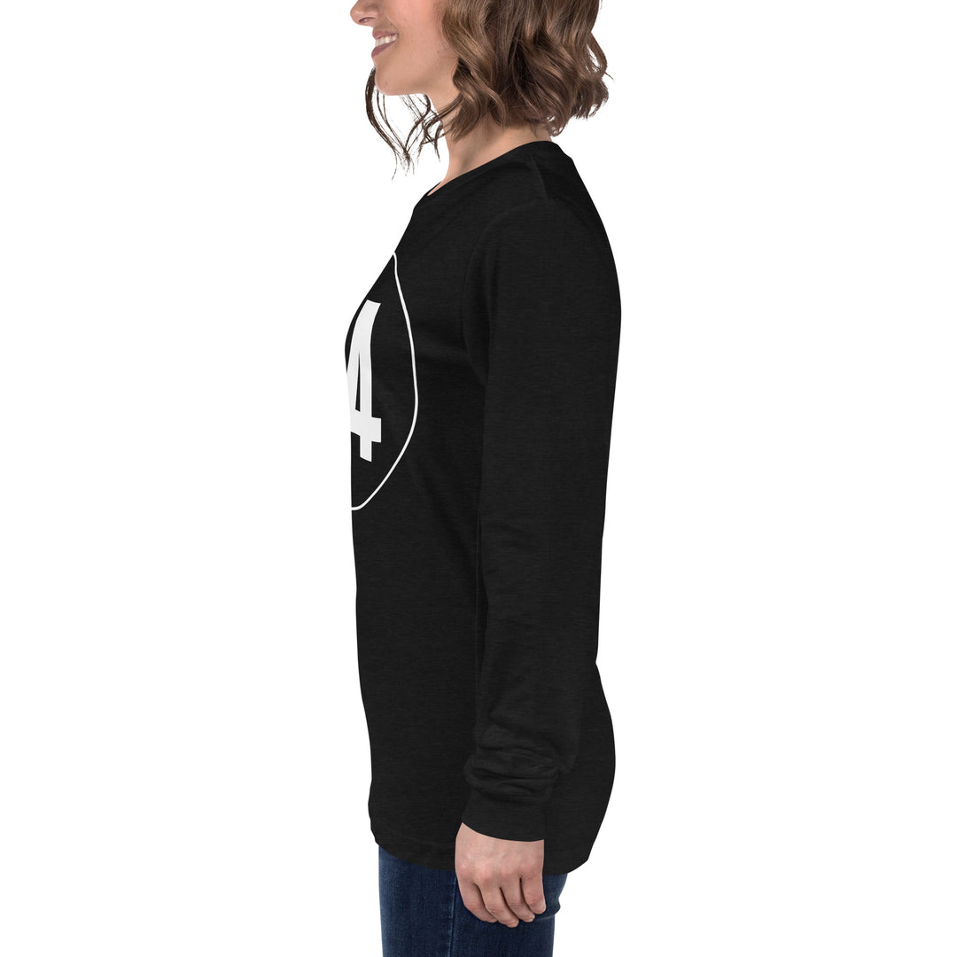 Unisex Long Sleeve Tee: White on Black 24